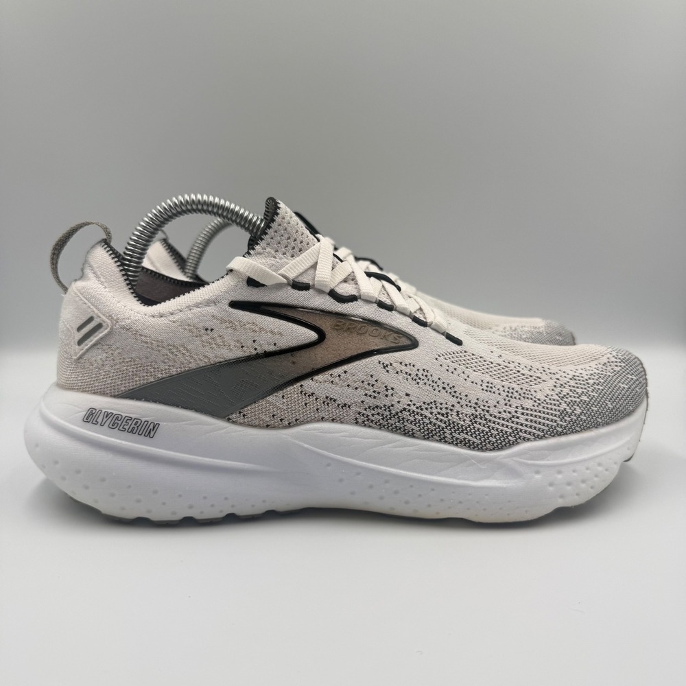 Brooks Glycerin StealthFit 21 Womens Size 9.5 Running Shoes White Grey 1204101D